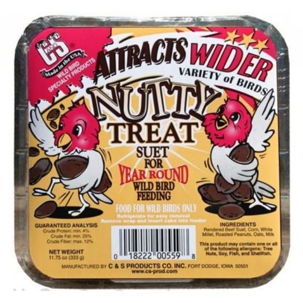 C&S Nutty Treat Suet for Year Round Wild Bird Feeding
