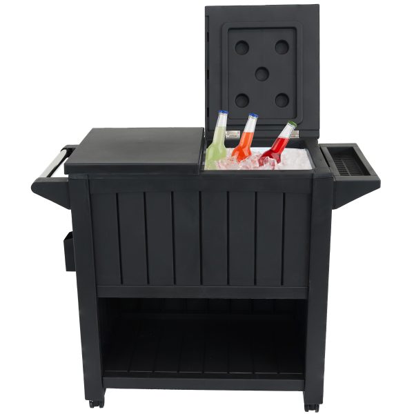 Patio Serving Cart with Prep Table, Cooler and Storage - Phantom Gray