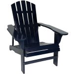 Sunnydaze Coastal Bliss Wooden Adirondack Chair - Navy Blue