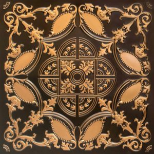 Golden Prague - Faux Tin Ceiling Tile - Glue up - 24 in x 24 in - #218 - (Pack of 25)