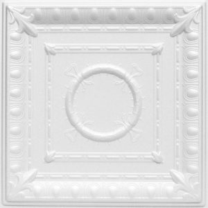 Romanesque Wreath Glue-up Styrofoam Ceiling Tile 20 in x 20 in - #R 47 - (Pack of 96)