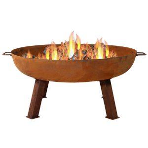 Sunnydaze Rustic Cast Iron Fire Pit Bowl, Rust, 34-Inch