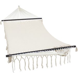 Sunnydaze American Deluxe-Style Mayan Hammock with Spreader Bars - Natural