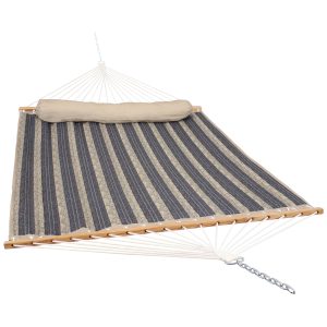 Sunnydaze Quilted Fabric Hammock with Pillow - Mountainside